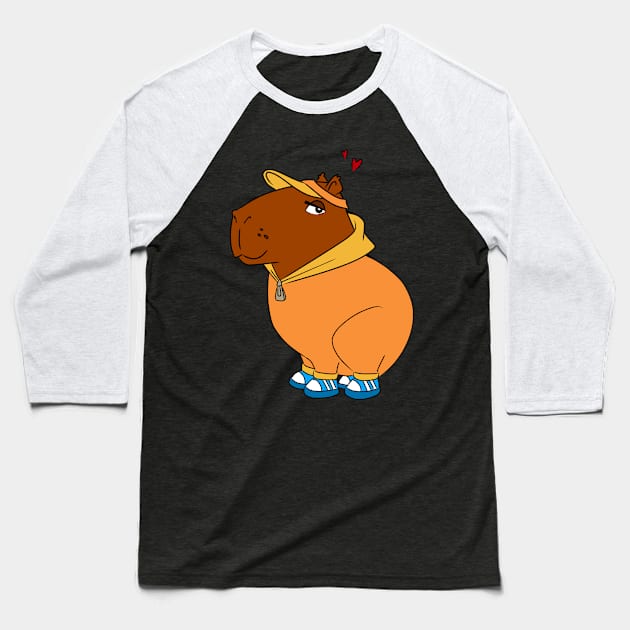 Sporty Capybara Baseball T-Shirt by Mingo Kiddo